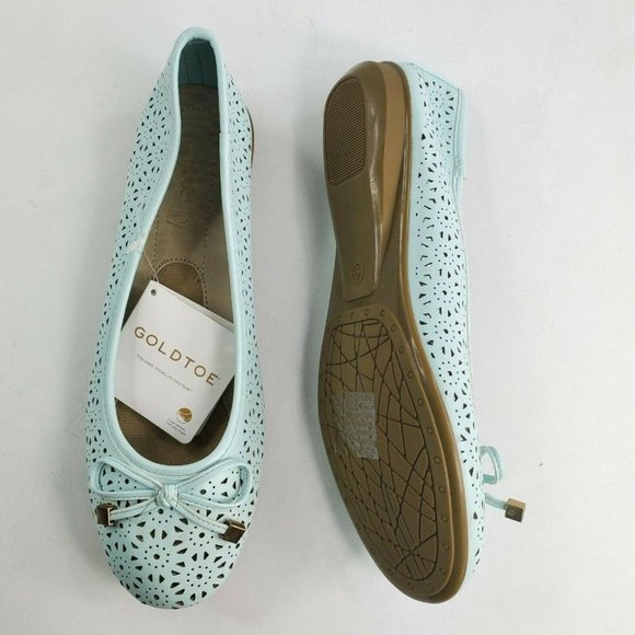 Goldtoe Comfort Plus Memory Foam Slip On Women's Bow Tie Flats Pumps New 7.5/9 - Picture 3 of 10